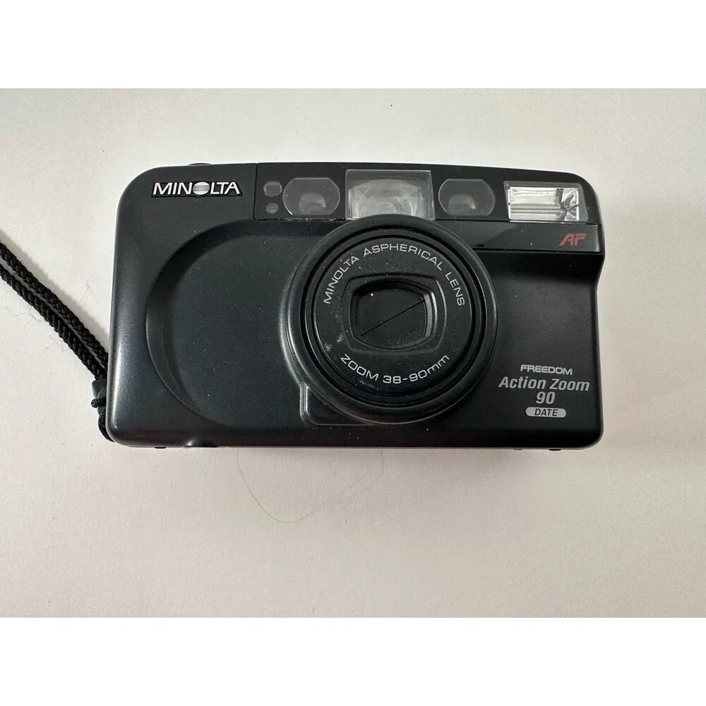 Minolta Freedom Action Zoom 90 35mm Film Camera DATE Black – For Parts/Repair